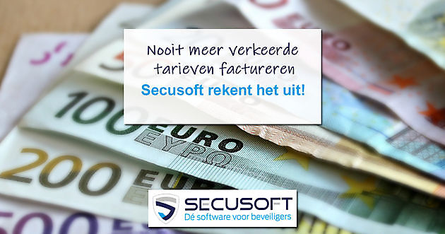 Onze tarievenmodule bespaart je tijd en geld Secusoft, dé software voor beveiligers