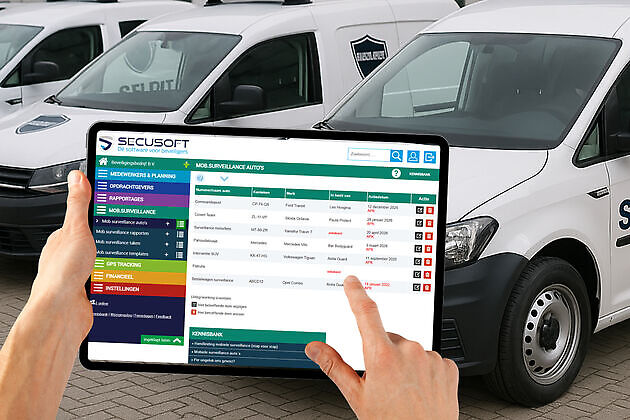 Mobiele surveillance auto's - Secusoft, dé software voor beveiligers