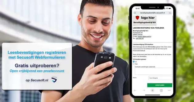 VCA-toolboxen eenvoudig geregeld met Secusoft Webformulieren Secusoft, dé software voor beveiligers