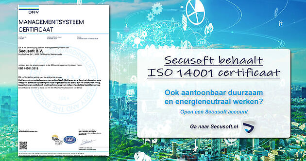 Secusoft behaalt ISO 14001-certificering - Secusoft, dé software voor beveiligers