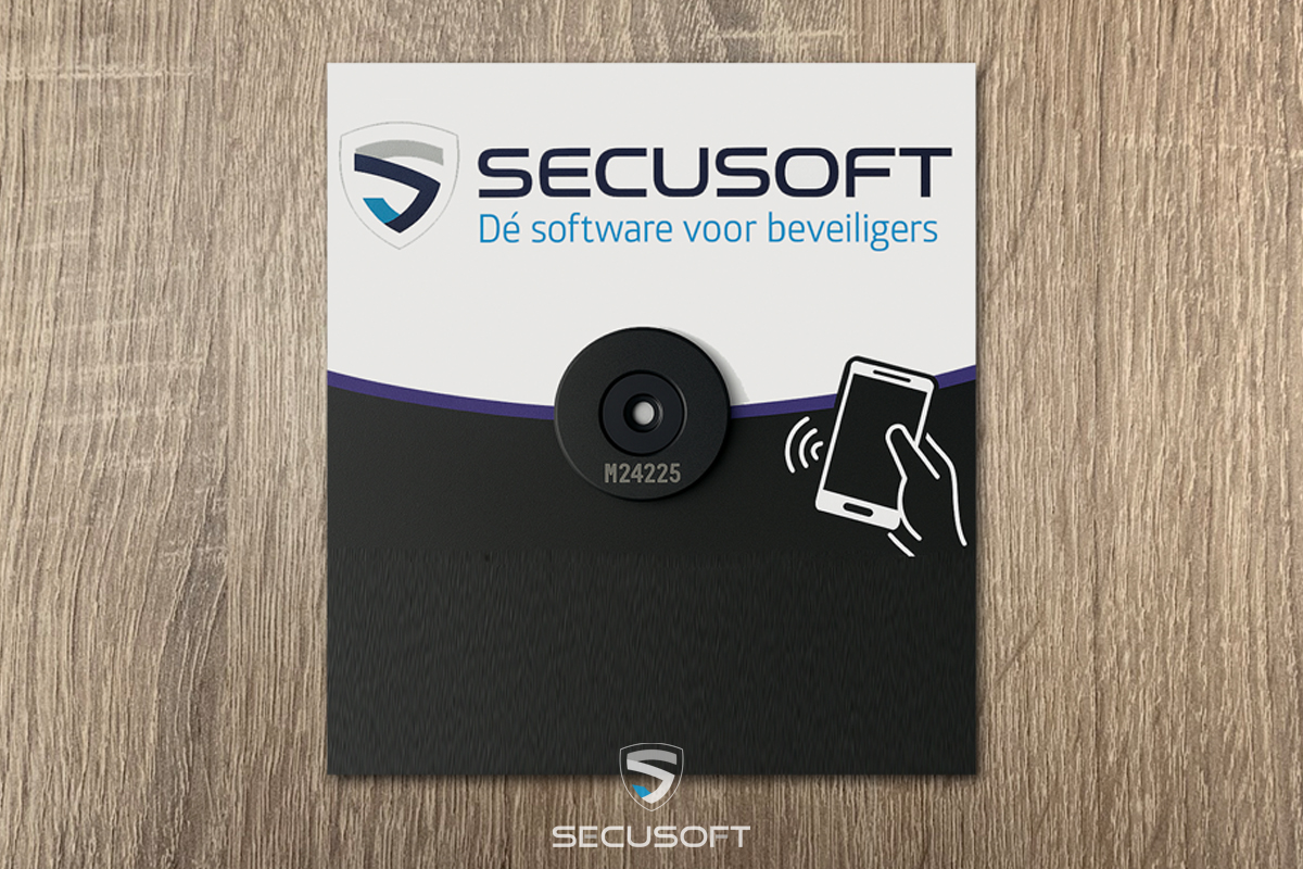 Bordje met logo voor NFC checkpointregistratie