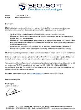 Ons communicatieprotocol - Secusoft, dé software voor beveiligers
